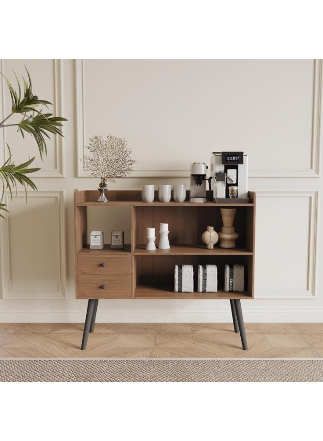 AnneFish Coffee Corner, Coffee Cabinet with Storage, Modern Sideboard Buffet Storage Console Cabinet with drawer for Home 100 * 35 * 90cm - Image 1